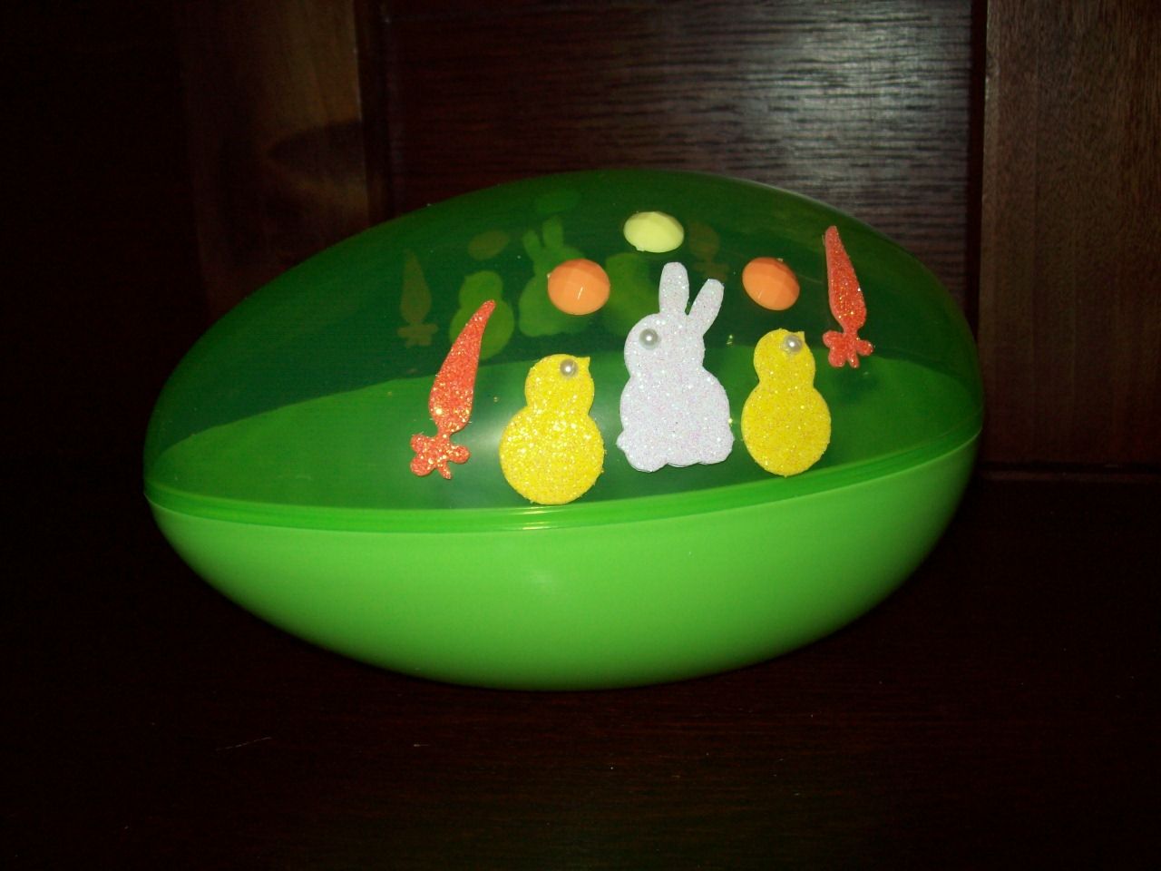 NEW LARGE JUMBO FILLABLE EASTER EGG PLASTIC CONTAINER decorated BUNNY