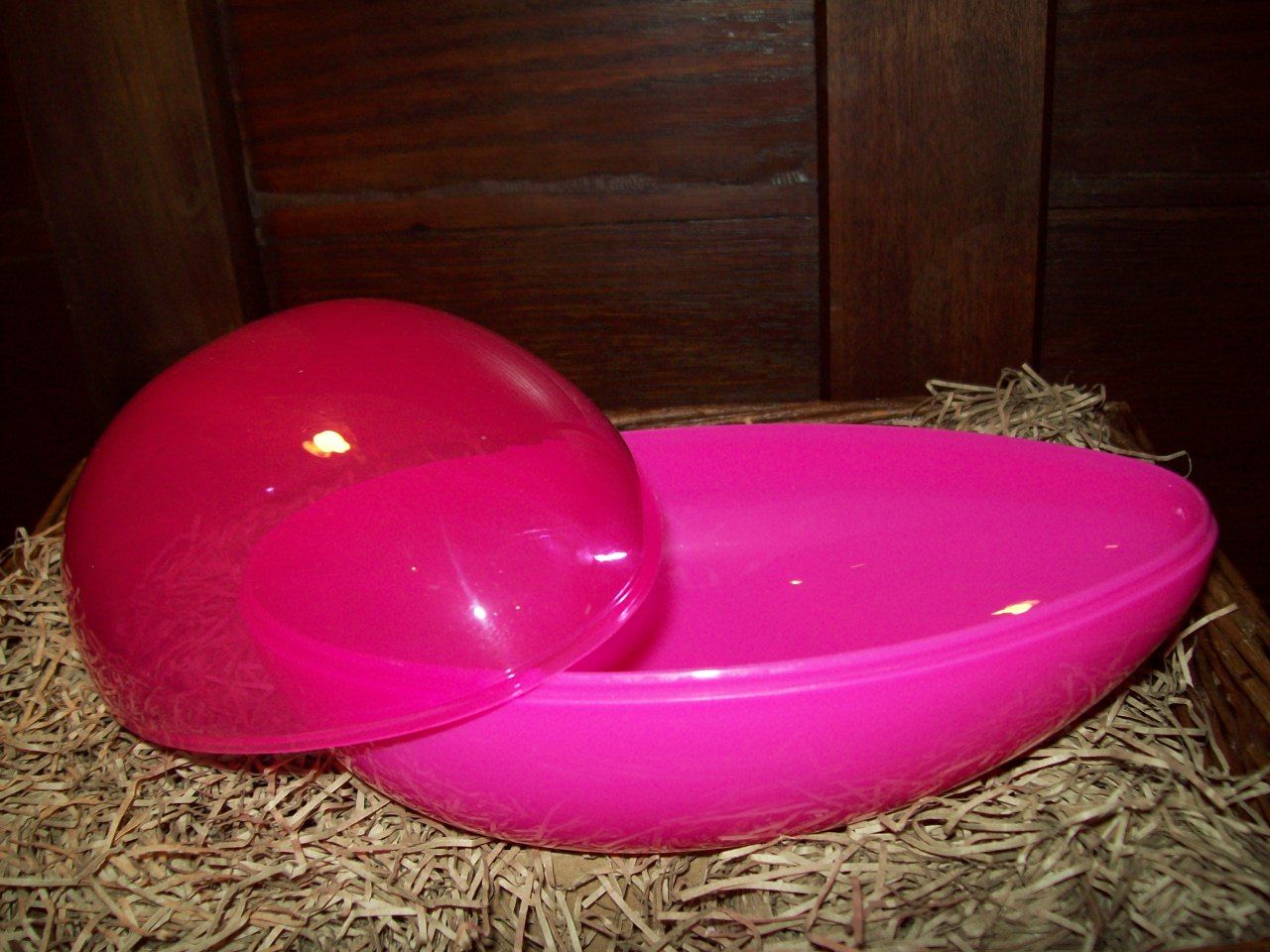 NEW SET/ 2 LARGE JUMBO FILLABLE EASTER EGG PLASTIC CONTAINER HOLDS