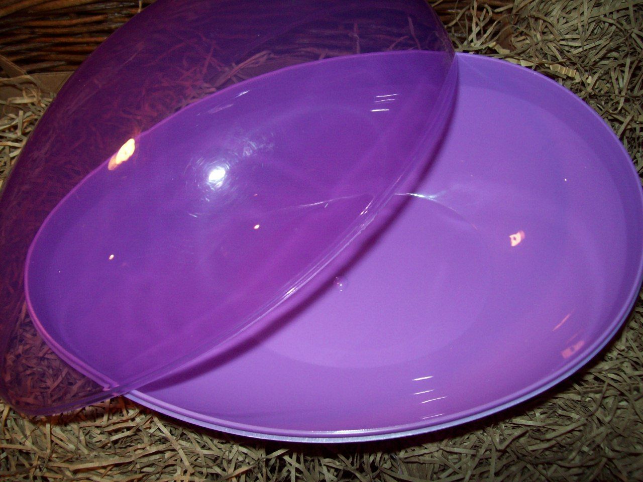 NEW SET/ 2 LARGE JUMBO FILLABLE EASTER EGG PLASTIC CONTAINER HOLDS