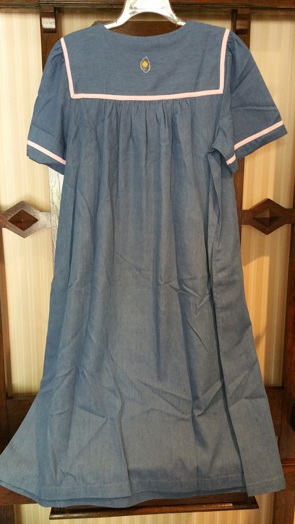 NWT GO SOFTLY 100 COTTON LT DENIM PATIO MUU HOUSE DRESS BEADED EMB M L