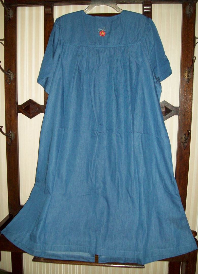 NWTD GO SOFTLY 100 COTTON DENIM ZIP FRONT PATIO DRESS MUU DUSTER
