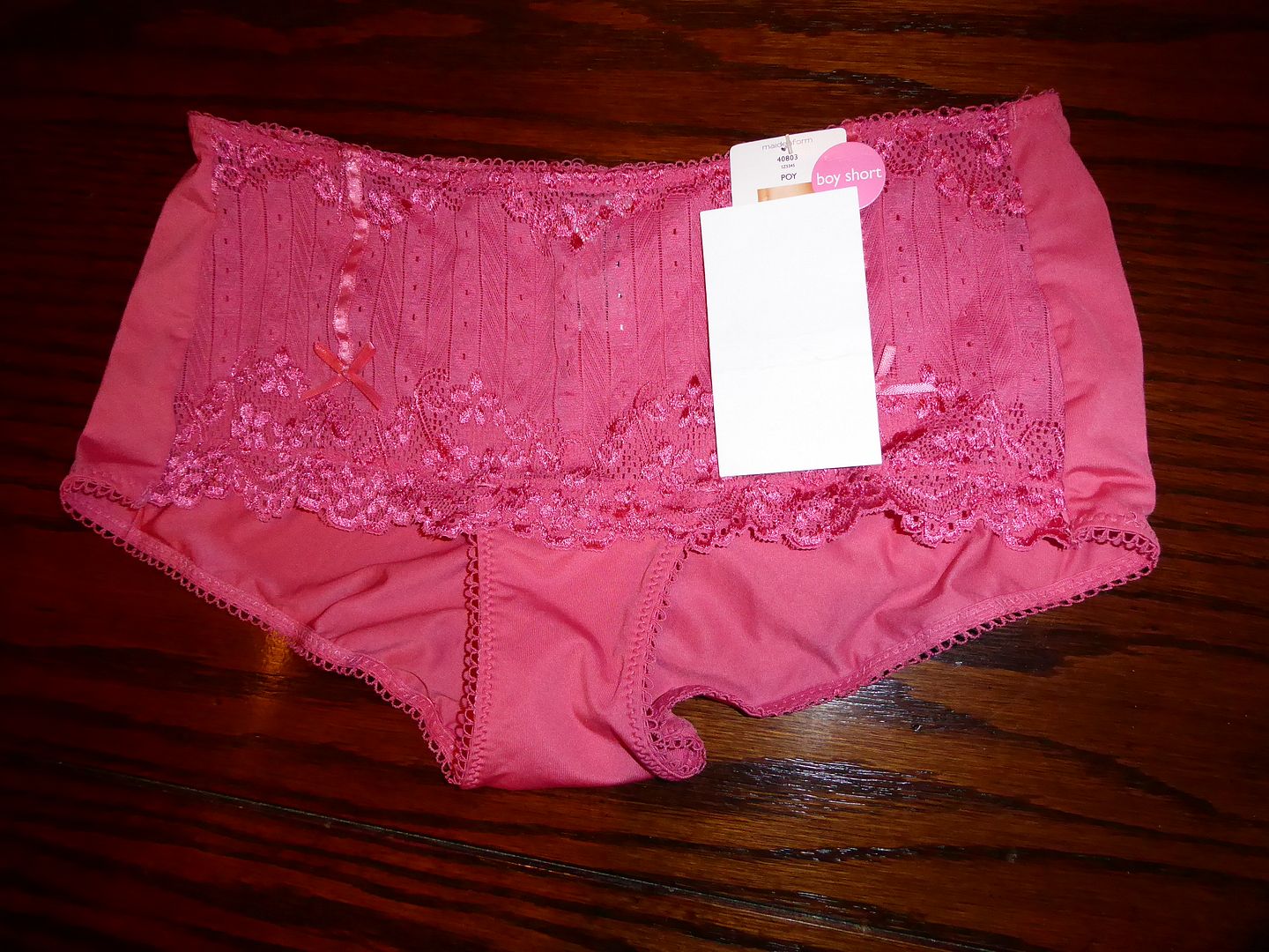 NWT MAIDENFORM BOYSHORT PANTIES W FRONT LACE PANEL 40803 POY PINK CORAL S eBay