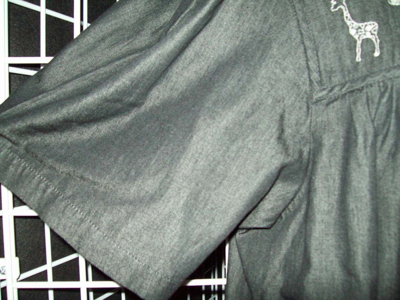 NWT GO SOFTLY 100 COTTON DENIM SNAP FRONT PATIO HOUSE DRESS MUU