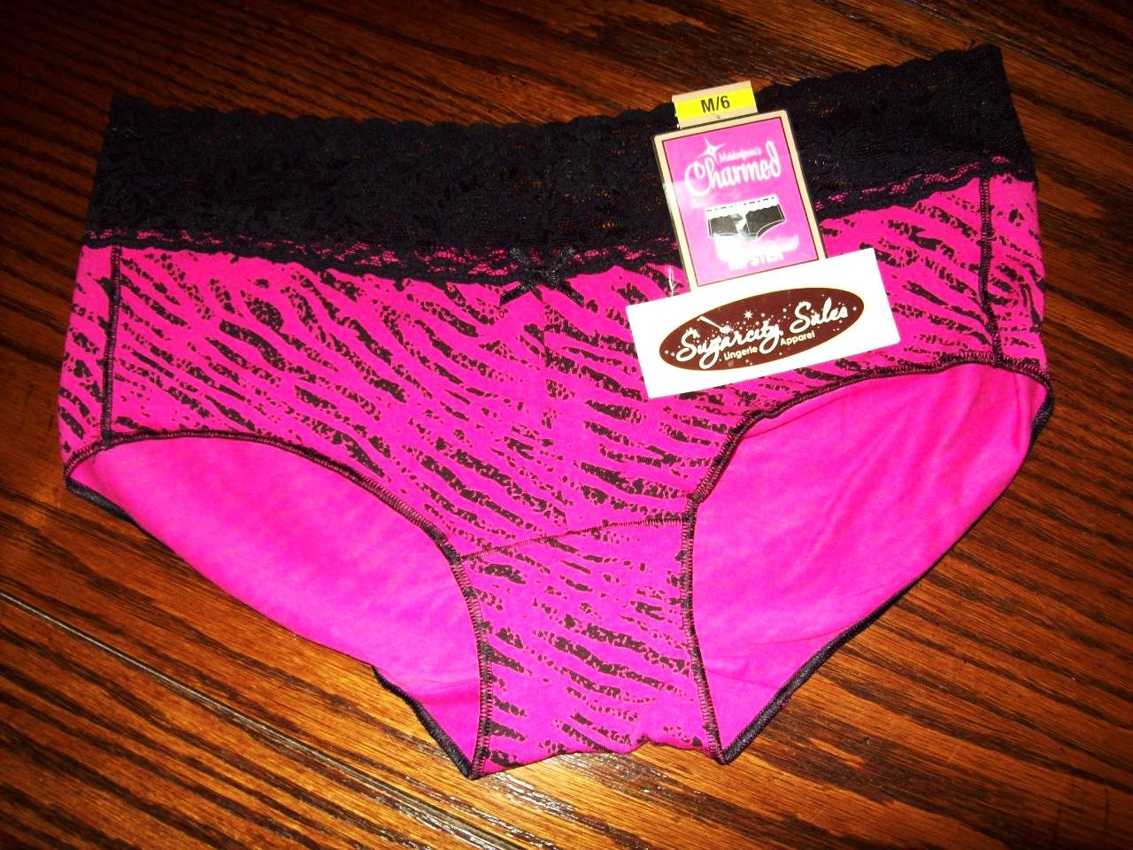 NWT MAIDENFORM CHARMED COTTON HIPSTER PANTIES w LACE WBAND PINK ANIMAL