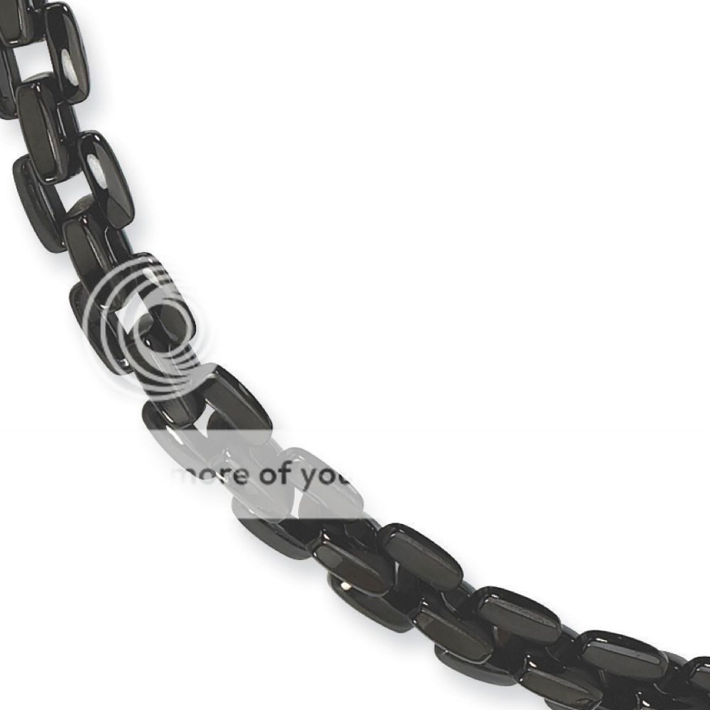 Mens Ladies Chisel Stainless Steel Black Plated Anchor Link Chain